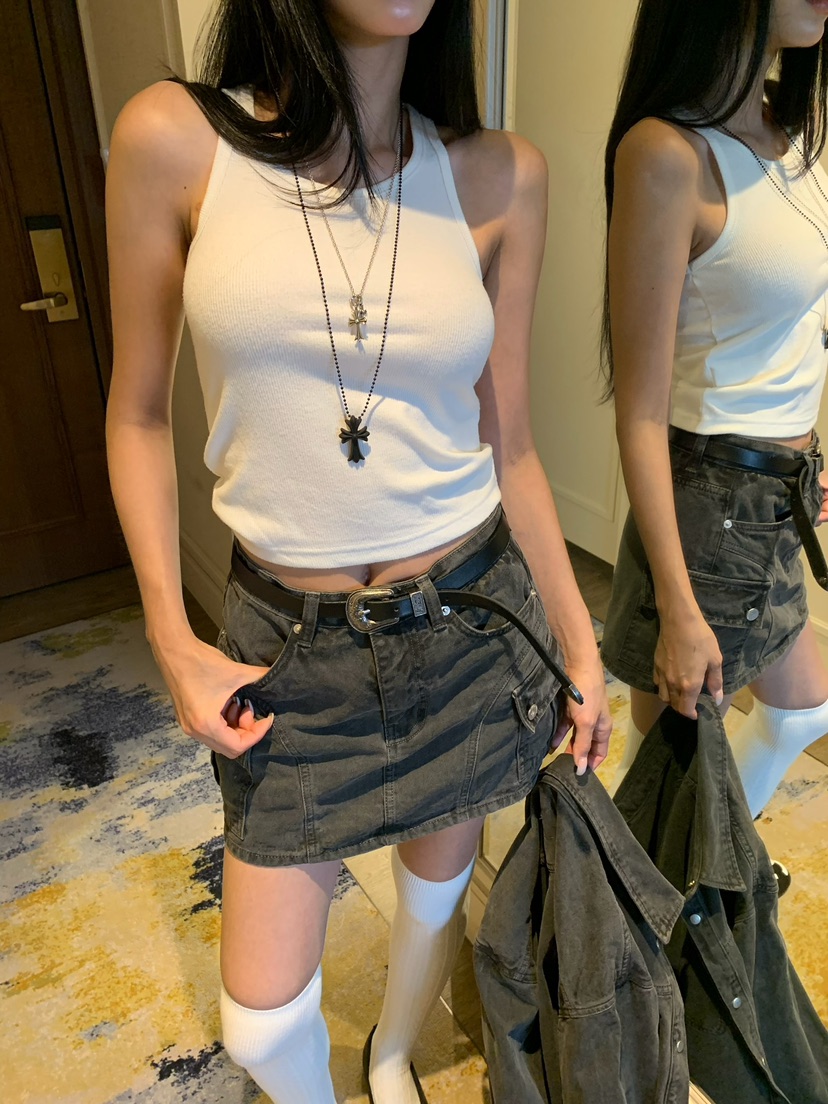 BADCALM韓國代購女裝新品休閑熱賣真品26夏季裙褲不含腰帶口袋BADCALM裙褲圖色3