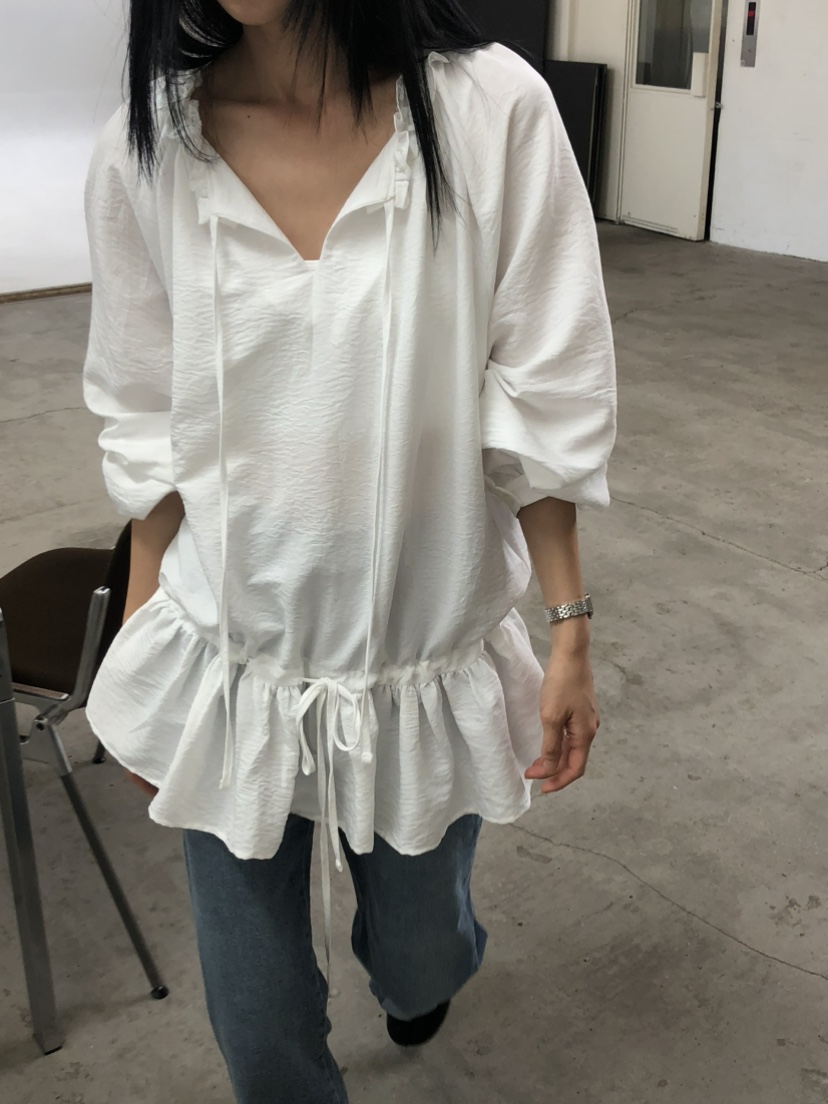 MOVENNE東大門直郵女士新款推薦人氣26夏季襯衫蕾絲衫褶皺MOVENNE襯衫/蕾絲衫