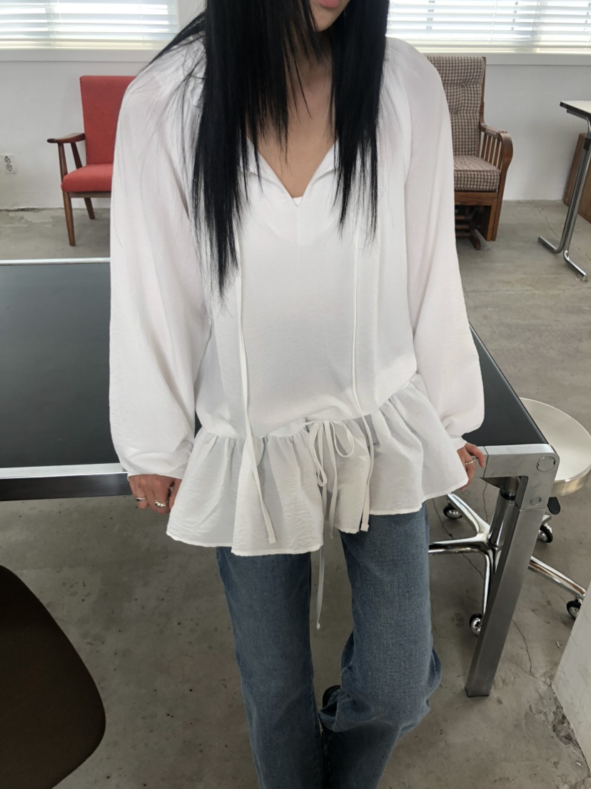 MOVENNE東大門直郵女士新款推薦人氣26夏季襯衫蕾絲衫褶皺MOVENNE襯衫/蕾絲衫