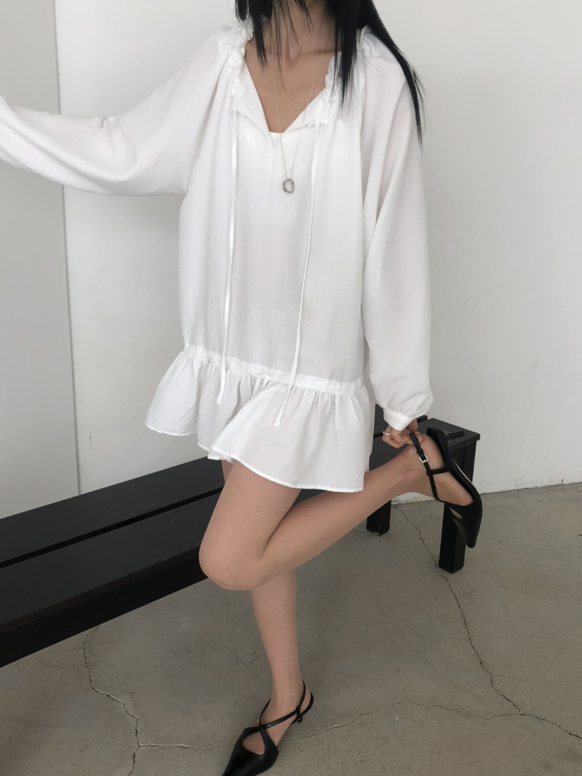 MOVENNE東大門直郵女士新款推薦人氣26夏季襯衫蕾絲衫褶皺MOVENNE襯衫/蕾絲衫