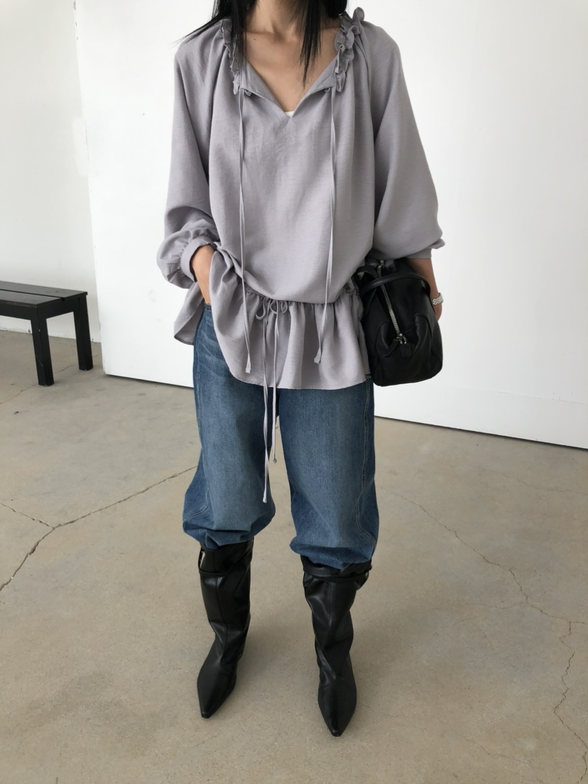 MOVENNE東大門直郵女士新款推薦人氣26夏季襯衫蕾絲衫褶皺MOVENNE襯衫/蕾絲衫