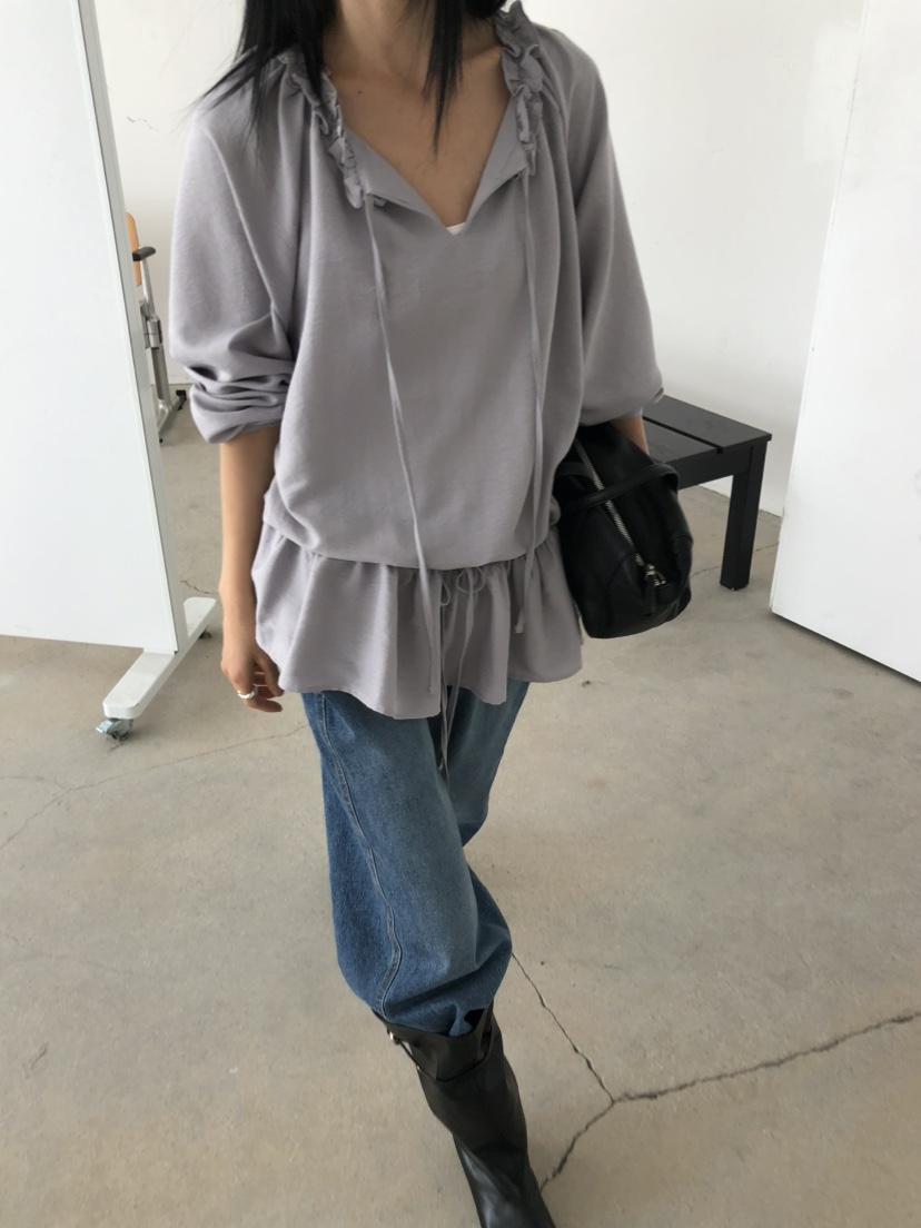 MOVENNE東大門直郵女士新款推薦人氣26夏季襯衫蕾絲衫褶皺MOVENNE襯衫/蕾絲衫