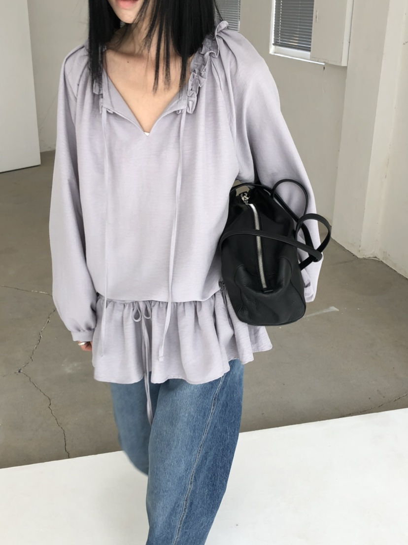 MOVENNE東大門直郵女士新款推薦人氣26夏季襯衫蕾絲衫褶皺MOVENNE襯衫/蕾絲衫