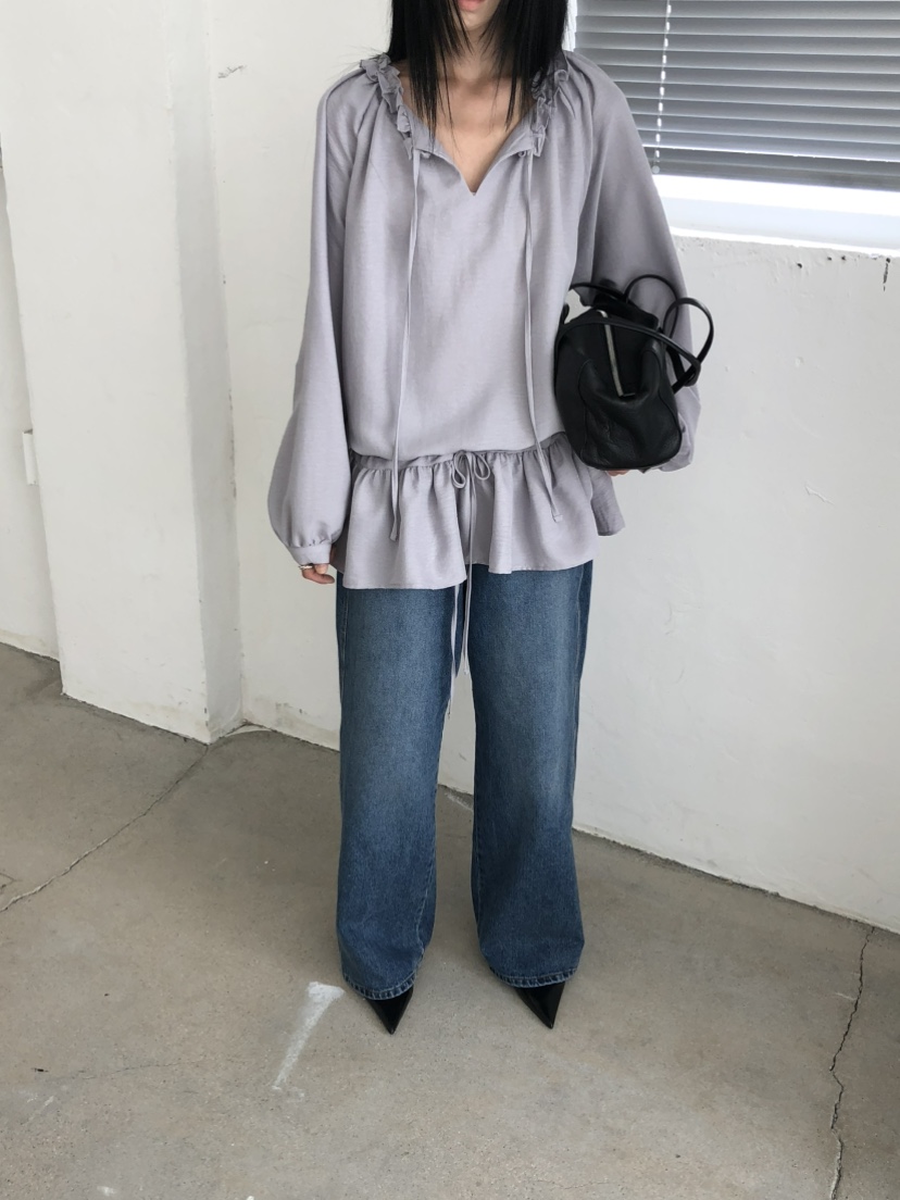 MOVENNE東大門直郵女士新款推薦人氣26夏季襯衫蕾絲衫褶皺MOVENNE襯衫/蕾絲衫