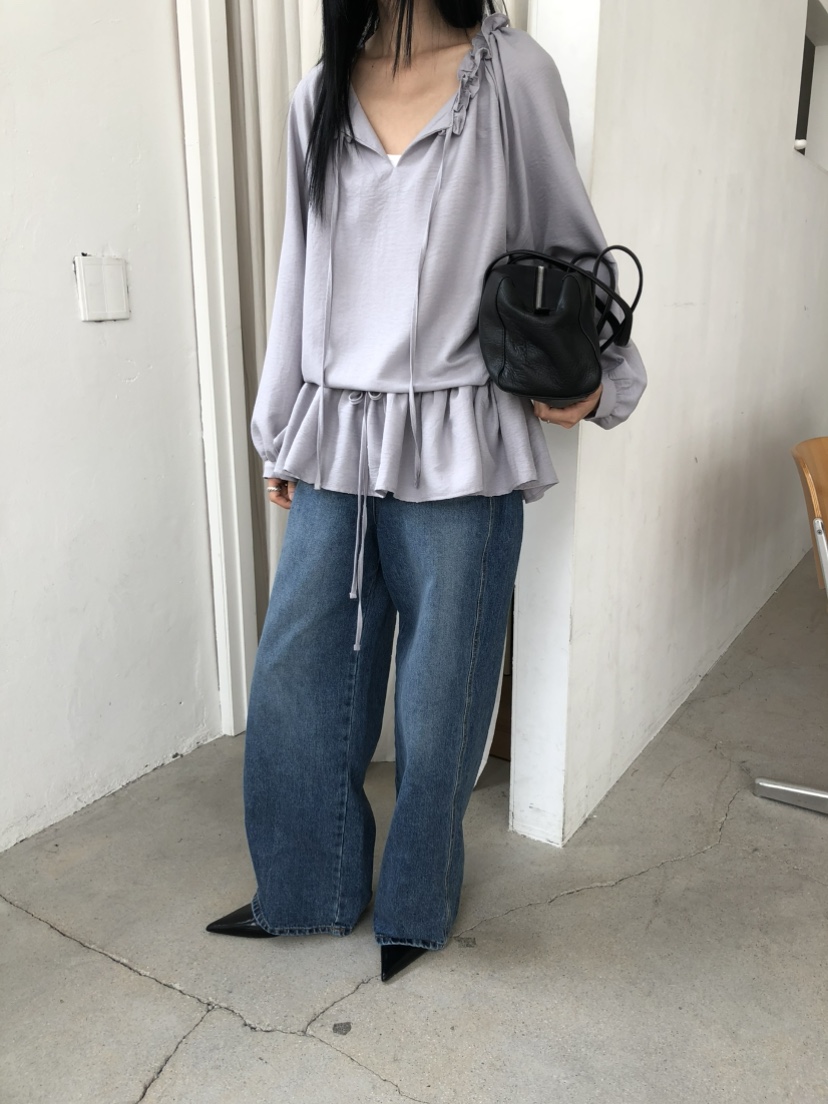 MOVENNE東大門直郵女士新款推薦人氣26夏季襯衫蕾絲衫褶皺MOVENNE襯衫/蕾絲衫