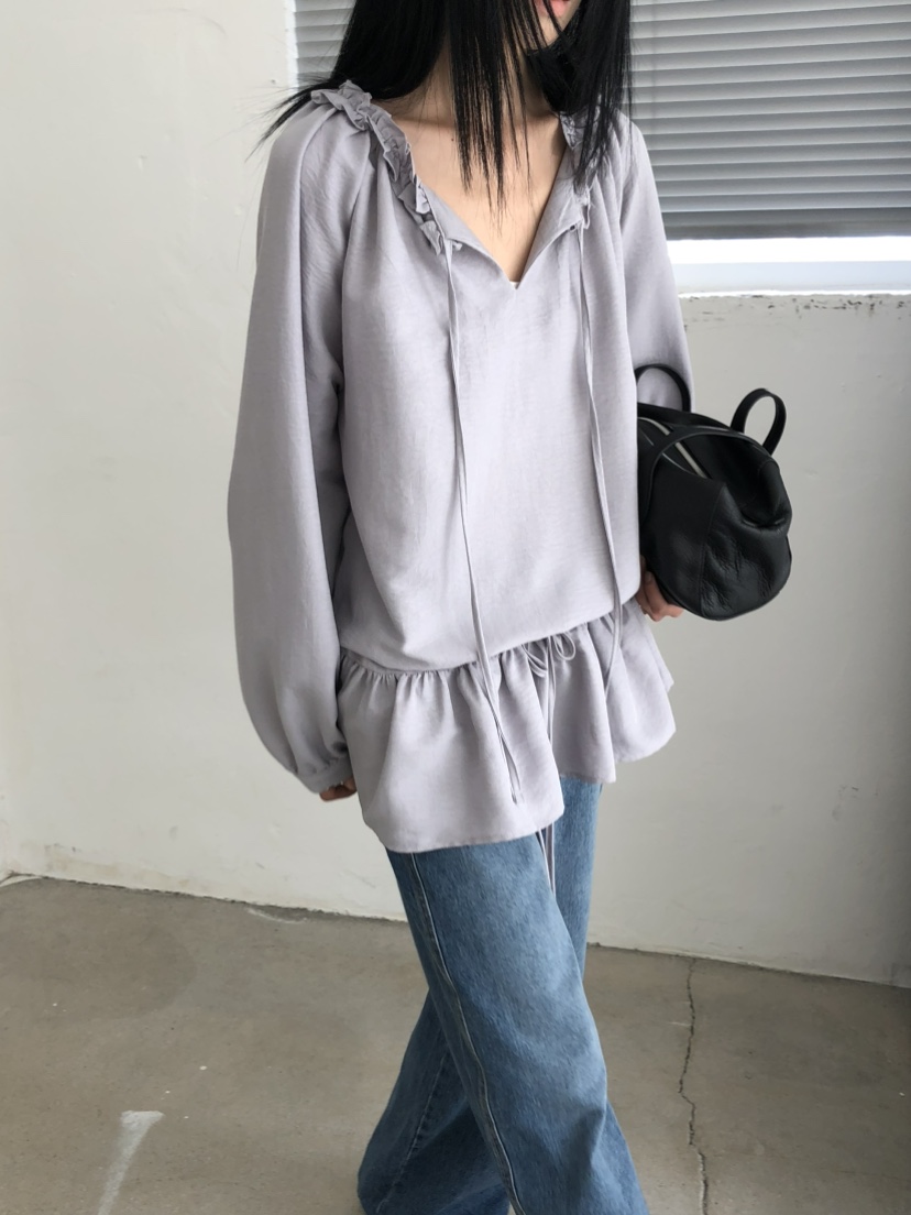 MOVENNE東大門直郵女士新款推薦人氣26夏季襯衫蕾絲衫褶皺MOVENNE襯衫/蕾絲衫