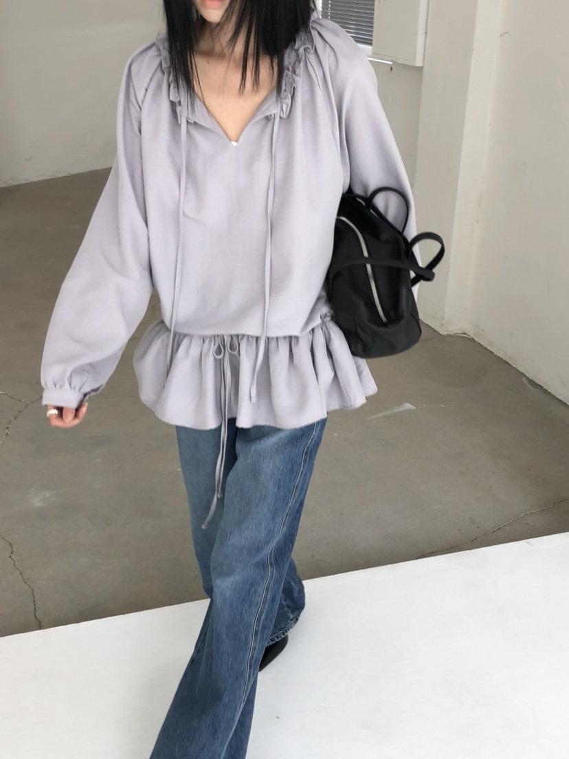 MOVENNE東大門直郵女士新款推薦人氣26夏季襯衫蕾絲衫褶皺MOVENNE襯衫/蕾絲衫