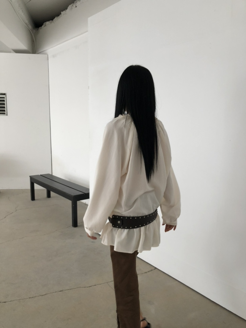 MOVENNE東大門直郵女士新款推薦人氣26夏季襯衫蕾絲衫褶皺MOVENNE襯衫/蕾絲衫