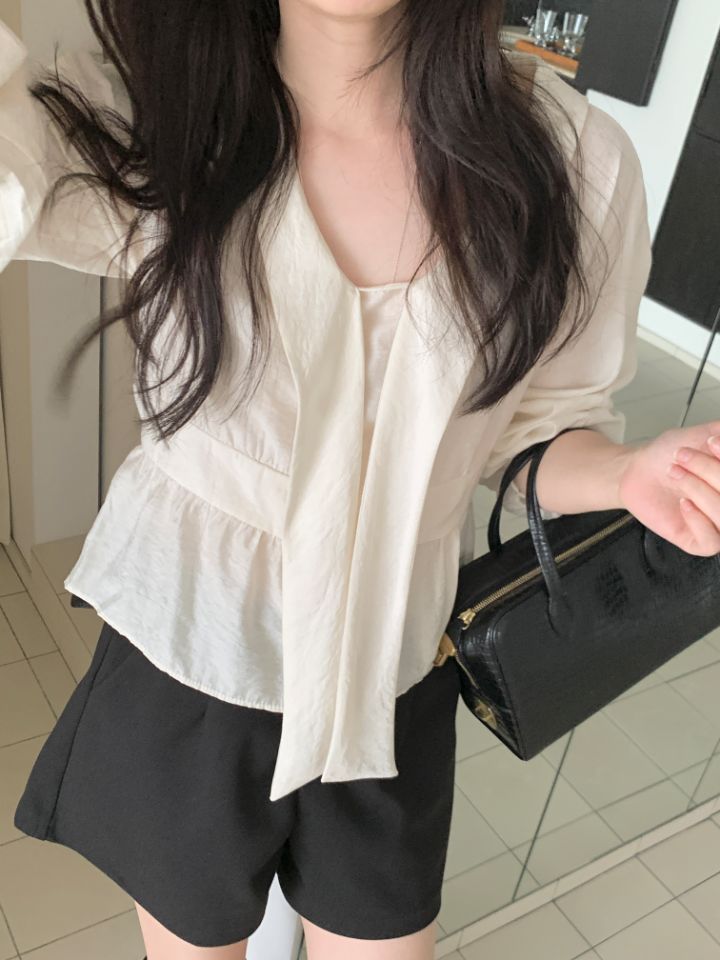 CRONG韓國直郵女士新款熱賣26夏季休閑真品人氣襯衫蕾絲衫CRONG襯衫/蕾絲衫
