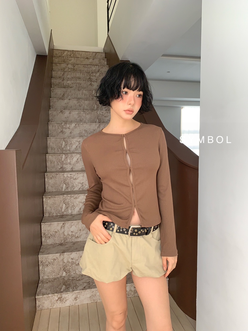 SYMBOL韓國直郵女裝新品人氣休閑推薦26夏季真品長袖T恤船領SYMBOL長袖T恤