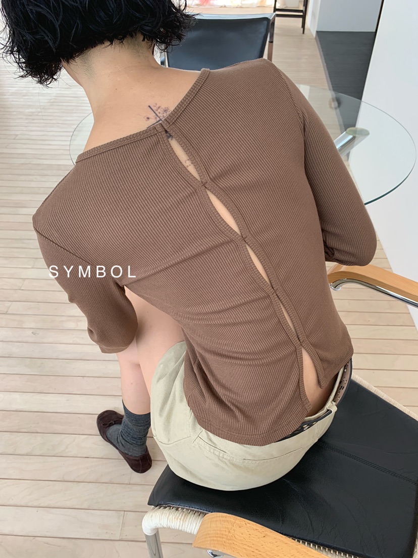 SYMBOL韓國直郵女裝新品人氣休閑推薦26夏季真品長袖T恤船領SYMBOL長袖T恤