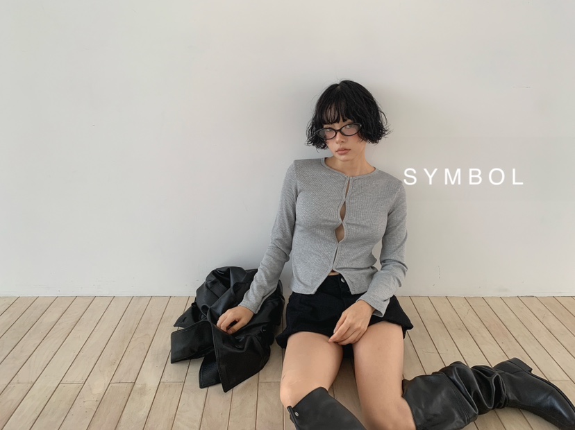 SYMBOL韓國直郵女裝新品人氣休閑推薦26夏季真品長袖T恤船領SYMBOL長袖T恤