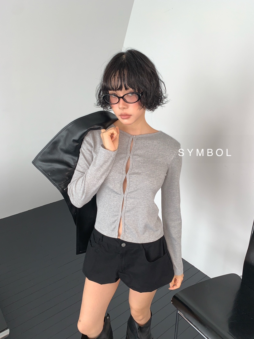 SYMBOL韓國直郵女裝新品人氣休閑推薦26夏季真品長袖T恤船領SYMBOL長袖T恤圖色2