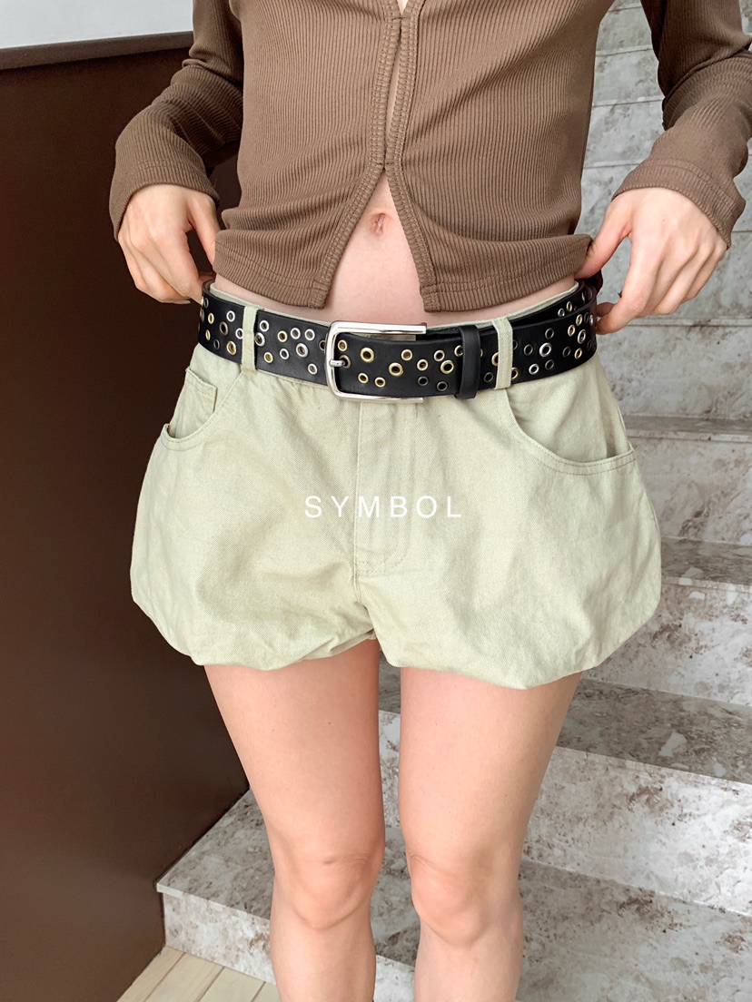 SYMBOL韓國直郵女裝新款真品人氣時尚熱賣休閑短褲不含腰帶SYMBOL短褲