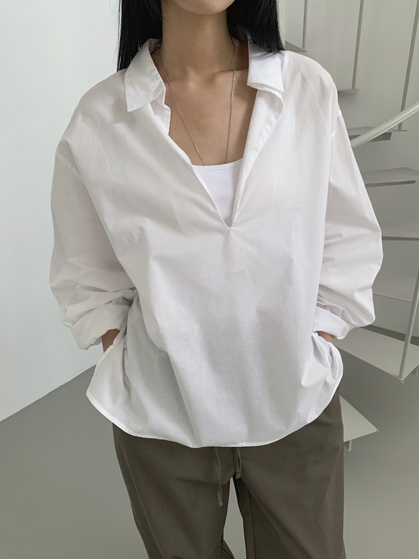 VERNIMENT東大門代購女裝新款推薦時尚熱賣襯衫蕾絲衫V領深VVERNIMENT襯衫/蕾絲衫圖色1