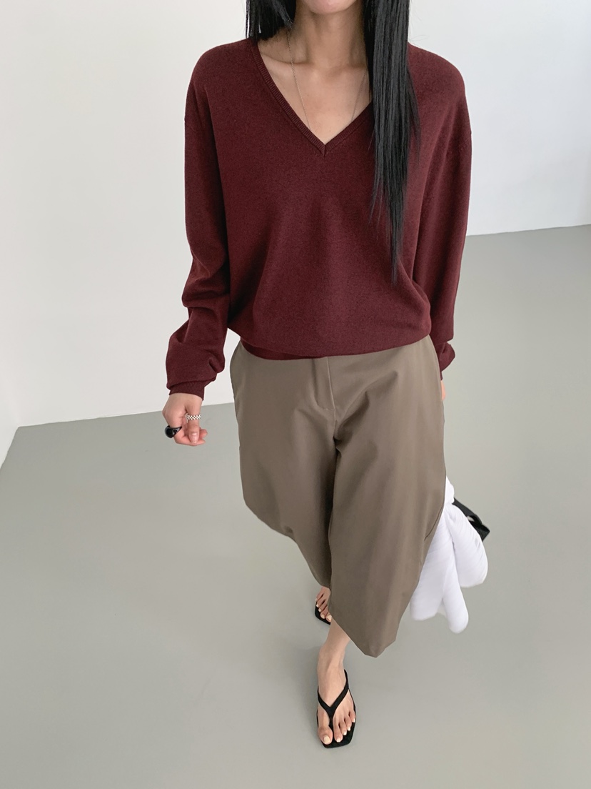 VERNIMENT東大門代購女裝新款真品推薦26夏季針織衫V領羊絨VERNIMENT針織衫