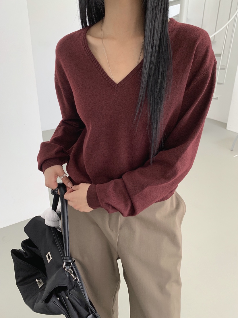 VERNIMENT東大門代購女裝新款真品推薦26夏季針織衫V領羊絨VERNIMENT針織衫