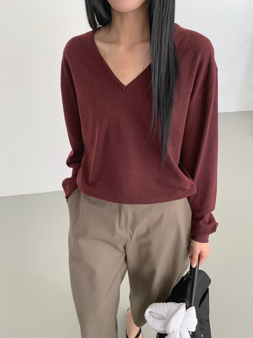 VERNIMENT東大門代購女裝新款真品推薦26夏季針織衫V領羊絨VERNIMENT針織衫圖色2