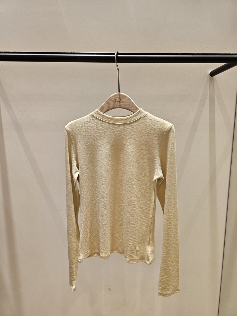 NEOUL韓國代購女裝新品人氣26夏季熱賣推薦休閑長袖T恤高領NEOUL/ahin雙領標簽長袖T恤圖色2