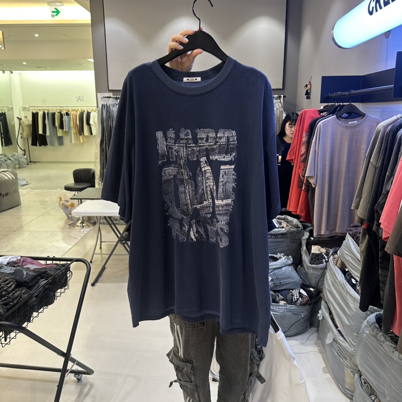 VARY COON韓國代購女士新款人氣26夏季時尚推薦休閑熱賣T恤CidoT恤圖色2深藍色