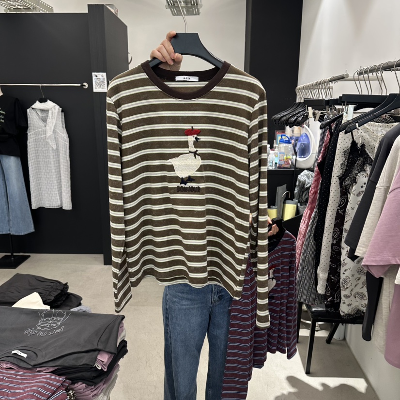 A.CES韓國直郵女裝新品休閑26夏季真品時尚人氣推薦長袖T恤A.CES長袖T恤圖色1