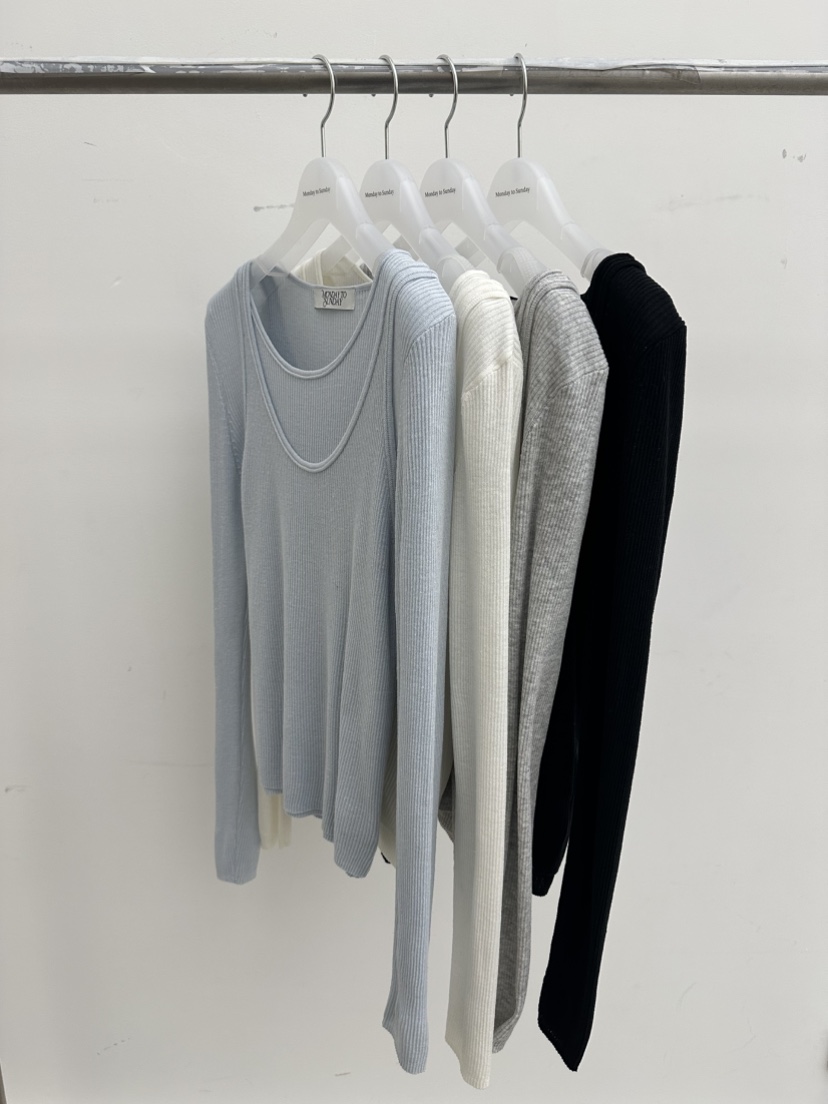 MONDAY TO SUNDAY韓國直郵女裝新品26夏季套裝套裝羅紋MONDAY TO SUNDAY套裝