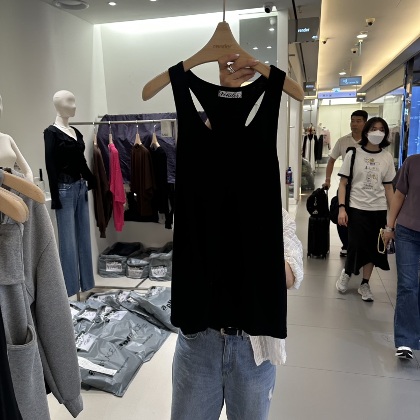 RENDER東大門代購女裝新品真品推薦人氣26夏季吊帶背心無袖RENDER吊帶/背心圖色4黑色