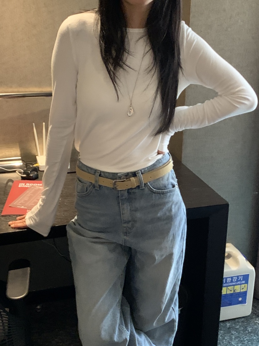 NOUVEAU韓國代購女裝新品熱賣休閑26夏季時尚推薦長袖T恤NOUVEAU長袖T恤圖色1