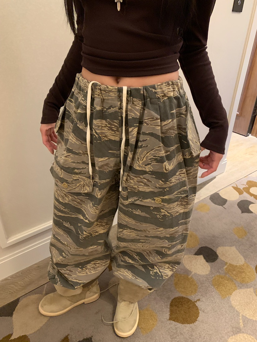 BADCALM東大門直郵女裝新款休閑人氣時尚26夏季休閑褲口袋迷彩BADCALM休閑褲