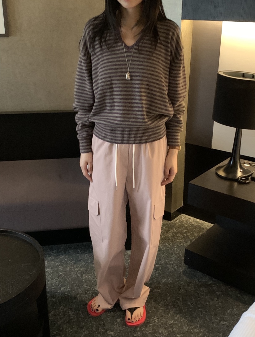 NOUVEAU韓國直郵女裝新品人氣休閑26夏季時尚休閑褲斜紋布NOUVEAU休閑褲
