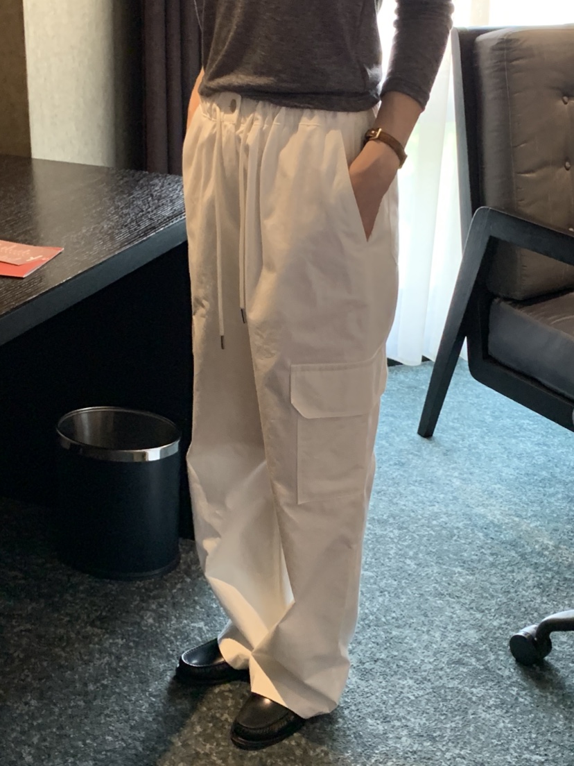 NOUVEAU韓國直郵女裝新品人氣休閑26夏季時尚休閑褲斜紋布NOUVEAU休閑褲