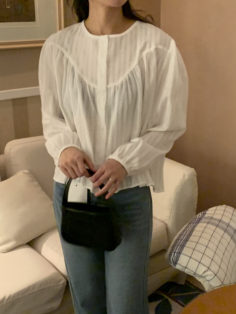 NOUVEAU韓國代購女士新品26夏季時尚休閑熱賣真品襯衫蕾絲衫NOUVEAU襯衫/蕾絲衫