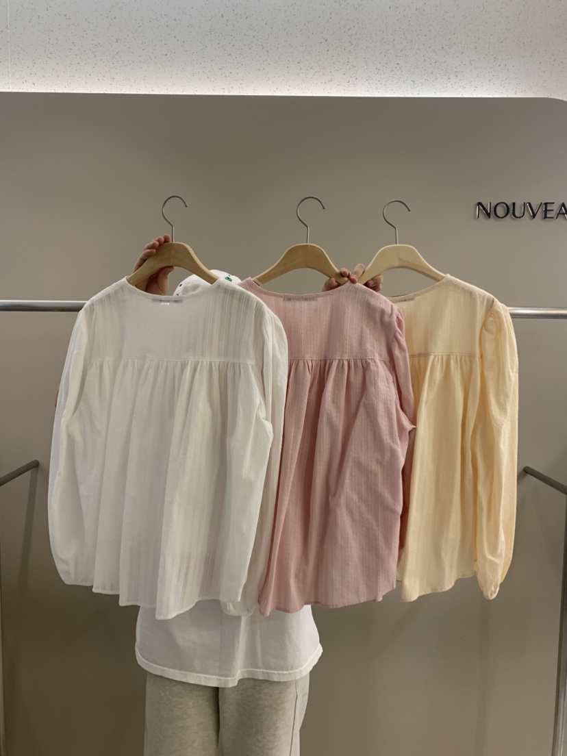 NOUVEAU韓國代購女士新品26夏季時尚休閑熱賣真品襯衫蕾絲衫NOUVEAU襯衫/蕾絲衫