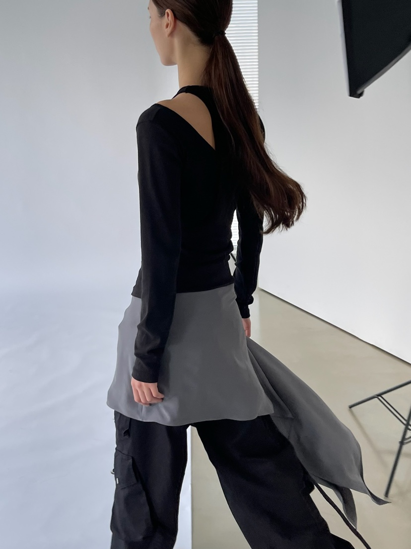 ANOTHER AVENUE東大門實拍女士新品人氣26夏季短裙不對稱氨綸ANOTHER AVENUE短裙