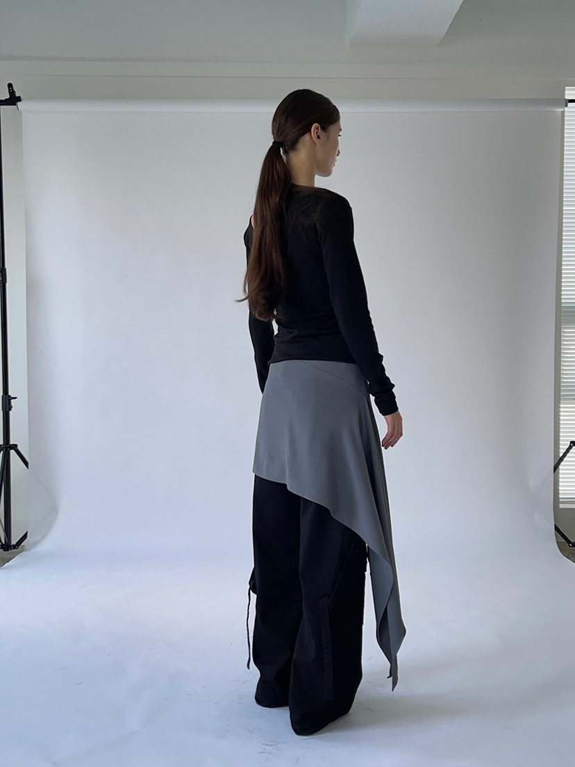 ANOTHER AVENUE東大門實拍女士新品人氣26夏季短裙不對稱氨綸ANOTHER AVENUE短裙