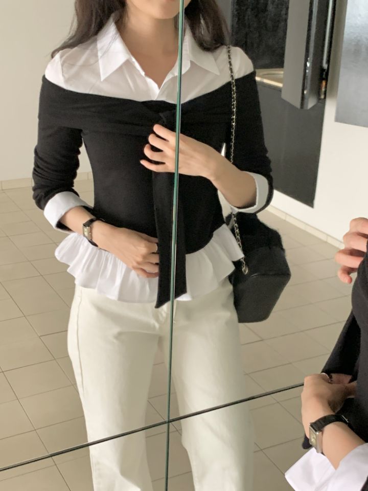 CRONG韓國直郵女士新品人氣熱賣時尚休閑推薦真品襯衫蕾絲衫CRONG襯衫/蕾絲衫
