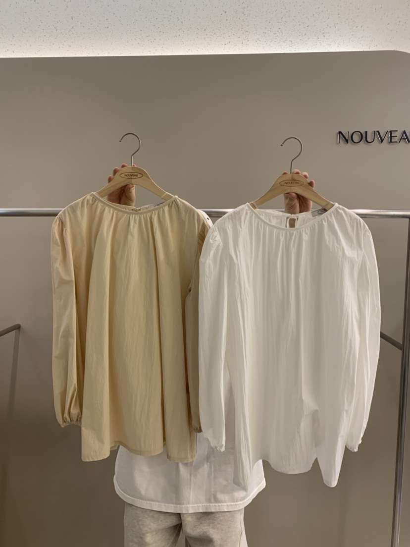 NOUVEAU東大門實拍女士新品時尚真品26夏季襯衫蕾絲衫褶皺NOUVEAU襯衫/蕾絲衫