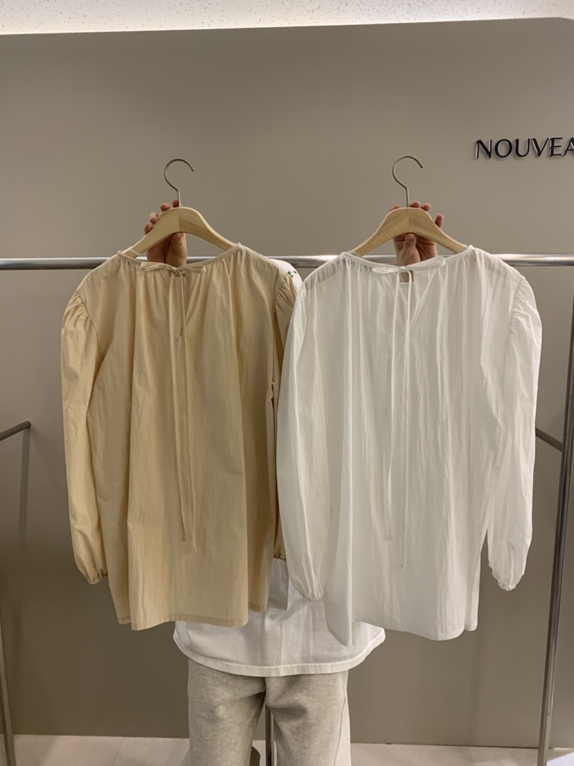 NOUVEAU東大門實拍女士新品時尚真品26夏季襯衫蕾絲衫褶皺NOUVEAU襯衫/蕾絲衫