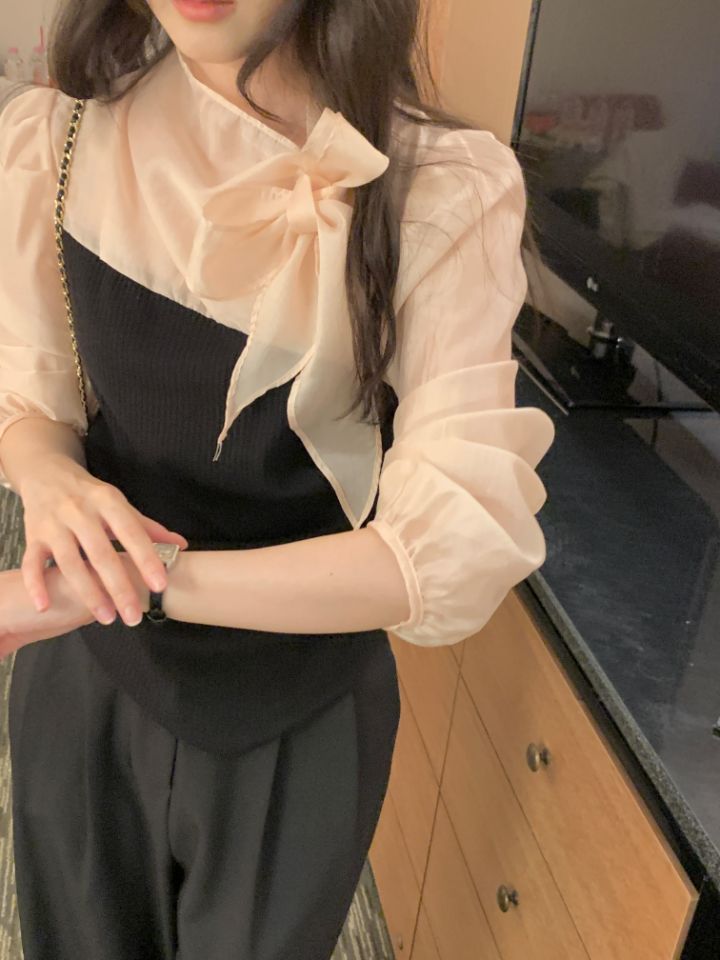 CRONG東大門實拍女士新款26夏季人氣休閑推薦襯衫蕾絲衫兔子CRONG襯衫/蕾絲衫