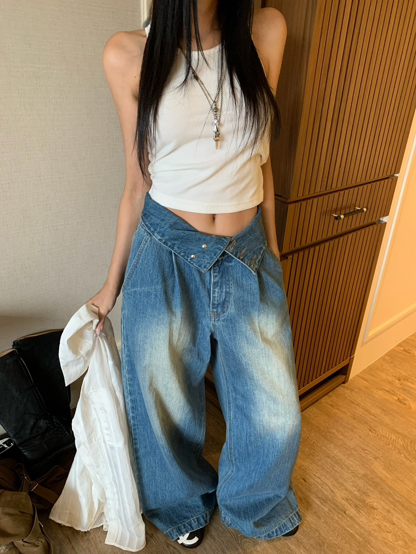 BADCALM東大門實拍女裝新款人氣時尚推薦熱賣休閑26夏季牛仔褲BADCALM牛仔褲