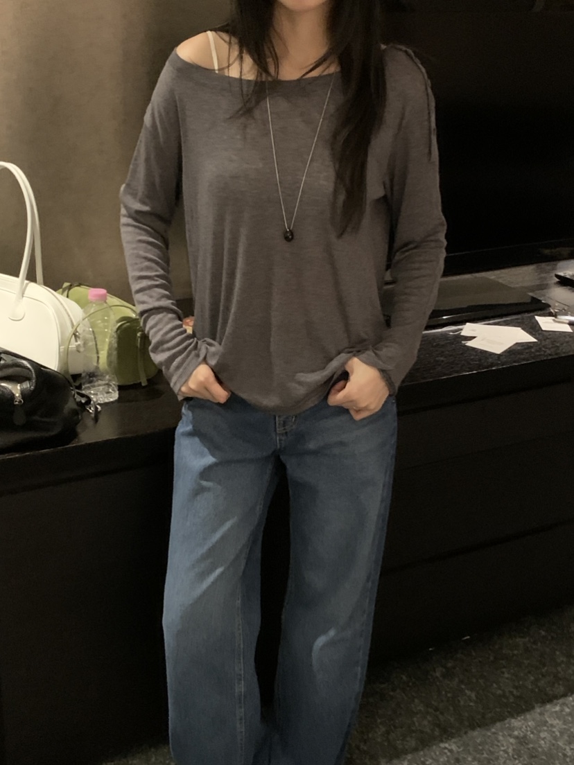 NOUVEAU東大門代購女裝新品熱賣休閑人氣26夏季真品長袖T恤NOUVEAU長袖T恤圖色1