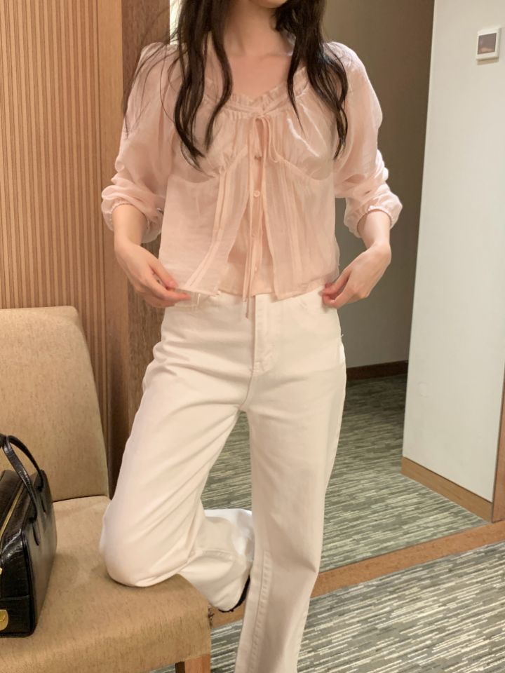 CRONG東大門代購女士新款熱賣人氣休閑推薦真品襯衫蕾絲衫CRONG襯衫/蕾絲衫
