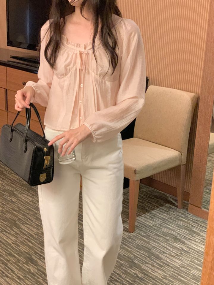 CRONG東大門代購女士新款熱賣人氣休閑推薦真品襯衫蕾絲衫CRONG襯衫/蕾絲衫