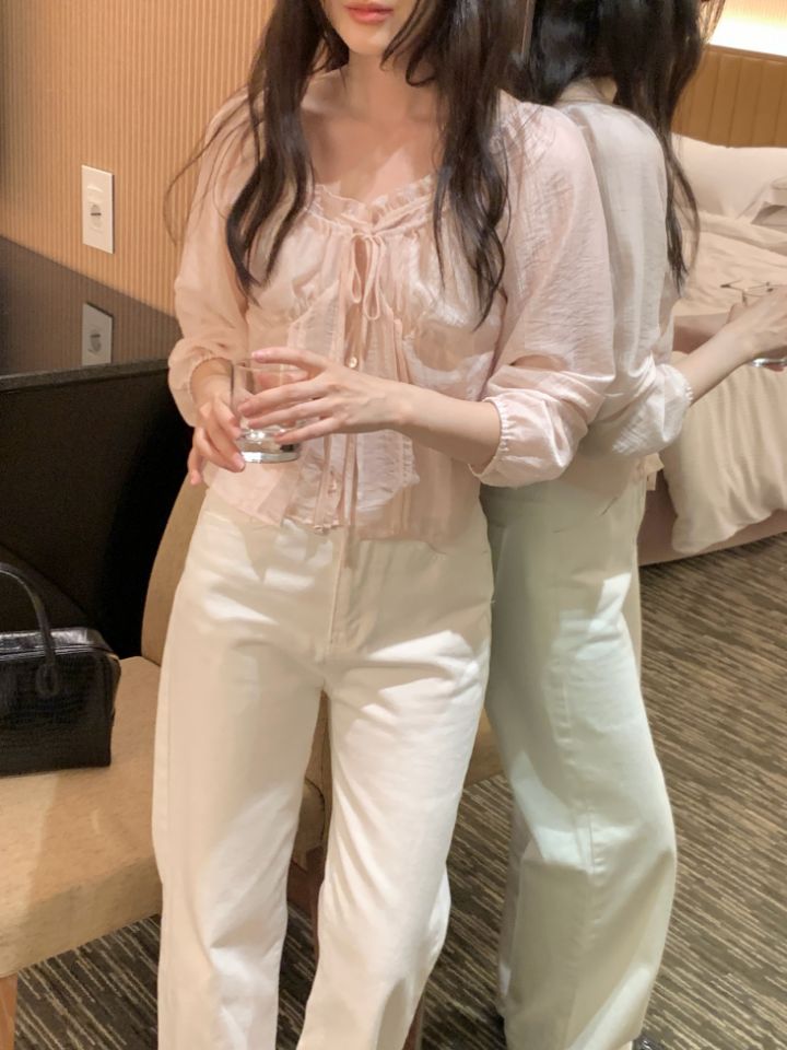 CRONG東大門代購女士新款熱賣人氣休閑推薦真品襯衫蕾絲衫CRONG襯衫/蕾絲衫