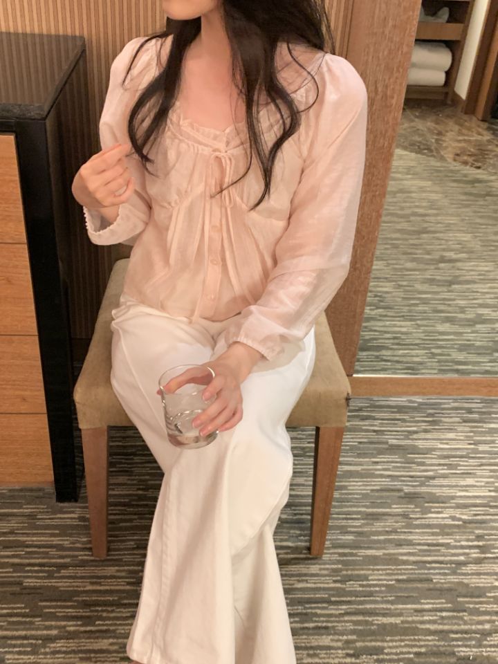 CRONG東大門代購女士新款熱賣人氣休閑推薦真品襯衫蕾絲衫CRONG襯衫/蕾絲衫