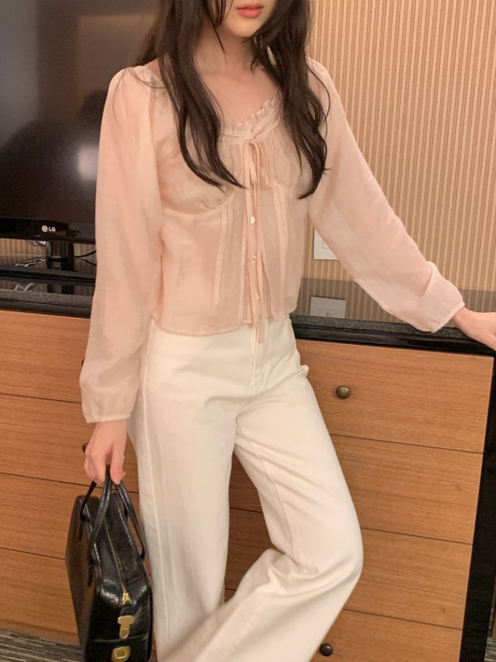 CRONG東大門代購女士新款熱賣人氣休閑推薦真品襯衫蕾絲衫CRONG襯衫/蕾絲衫