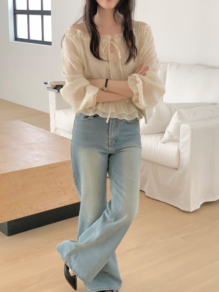 CRONG東大門實拍女裝新品26夏季熱賣休閑人氣時尚襯衫蕾絲衫CRONG襯衫/蕾絲衫