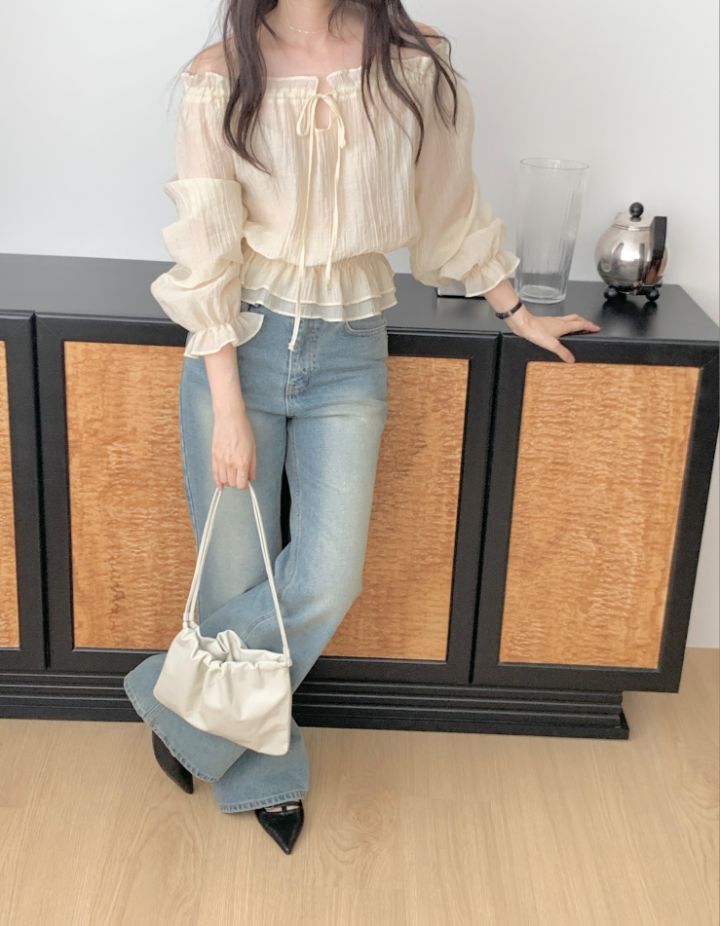 CRONG東大門實拍女裝新品26夏季熱賣休閑人氣時尚襯衫蕾絲衫CRONG襯衫/蕾絲衫