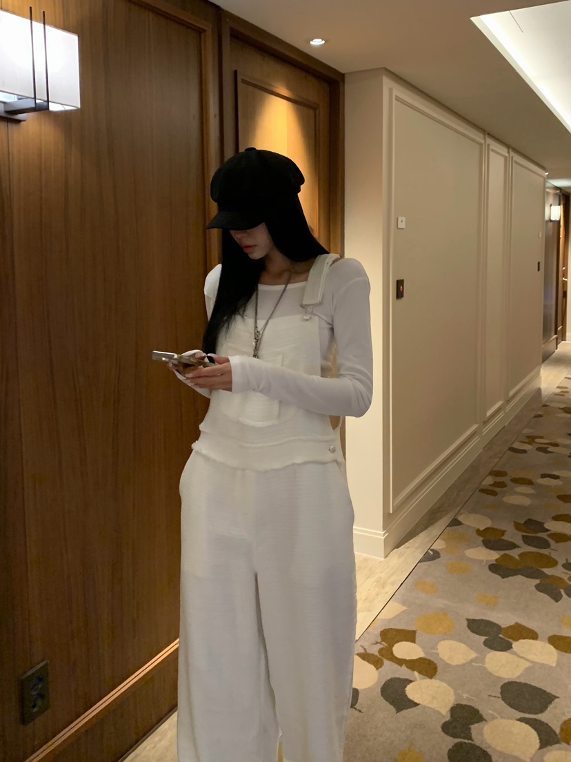 BADCALM東大門直郵女裝新品時尚人氣推薦26夏季背帶褲粗花呢BADCALM背帶褲