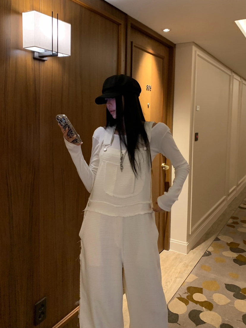 BADCALM東大門直郵女裝新品時尚人氣推薦26夏季背帶褲粗花呢BADCALM背帶褲